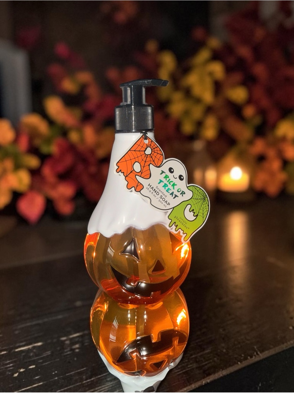 Orange Pumpkin Jack-O'-Lantern & Ghost Scented Hand Soap w/Pump-NWT🍁🎃